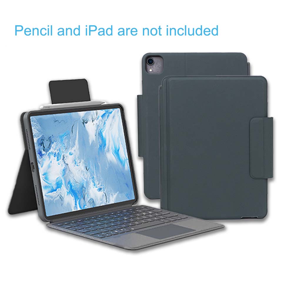 Magnetic Detachable Trackpad Keyboard Case Compatible for iPad, Durable Rechargeable Smart Folio Cover With Function of Protecting Case, 7 color Backlit, Laptop-Style Keys, Smart Connector technology( iPad and apple pencil not included )