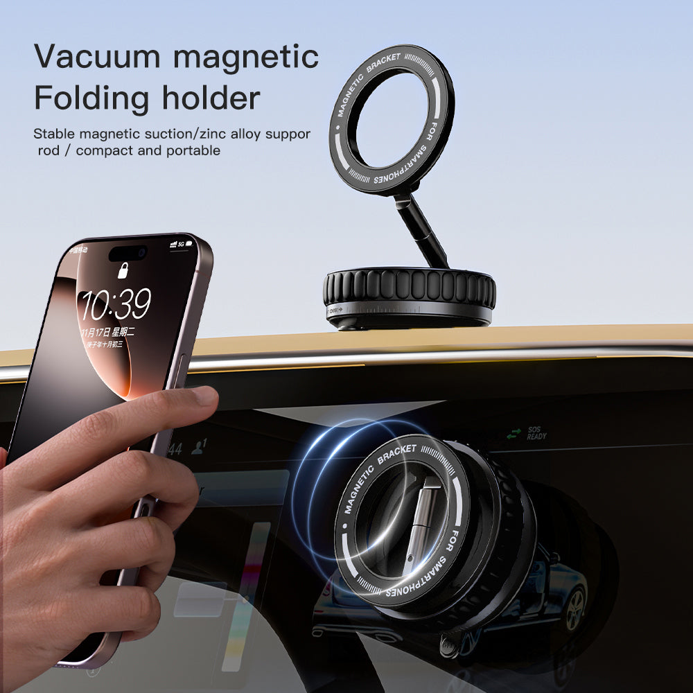 Magnetic Phone Holder, Vacuum Suction Phone Mount for Car, Adjustable and FoldableMultifunctional Cell Phone Accessories