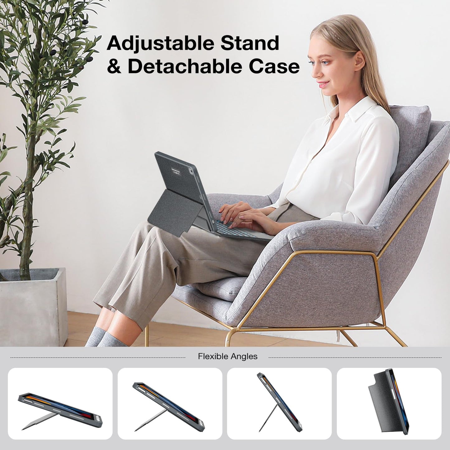 Magnetic Detachable Trackpad Keyboard Case Compatible for iPad Pro 2024 M4 , Durable Rechargeable Smart Folio Cover With Function of Protecting iPad, 7 color Backlight, Laptop-Style Keys, Smart Connector technology( iPad and apple pencil not included )