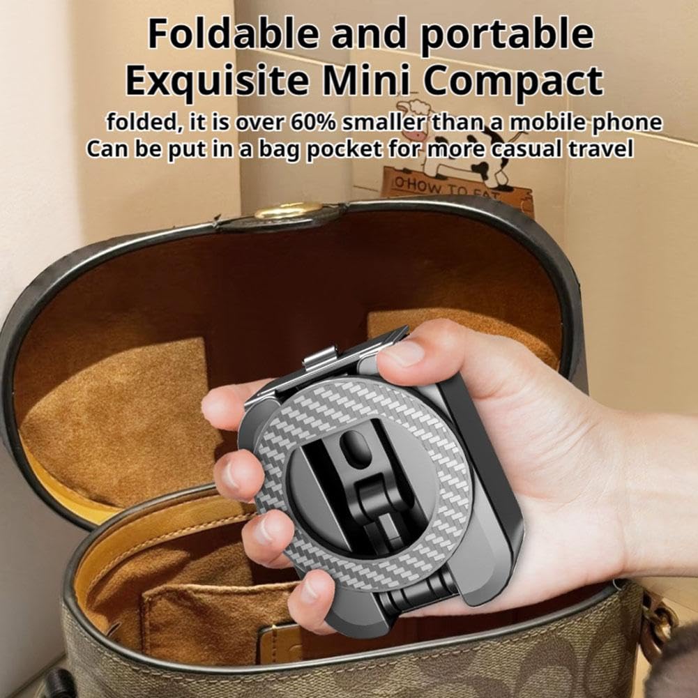 Pocket Folding Airplane Phone Holder, Strong Magnetic Travel Essentials for Flying, 720° Adjustable Cruise & Flight Essentials, Compact & Durable Travel Accessories