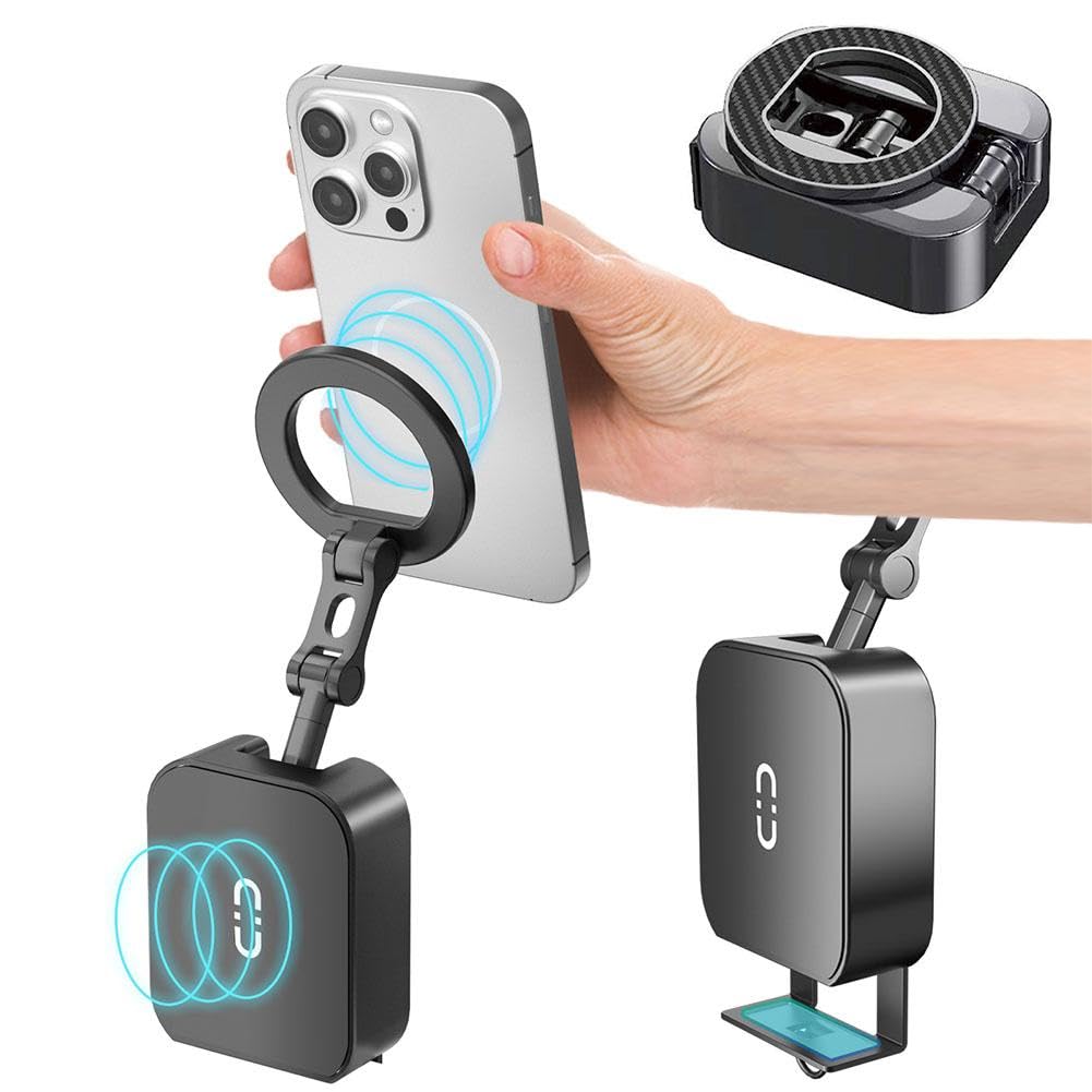 Pocket Folding Airplane Phone Holder, Strong Magnetic Travel Essentials for Flying, 720° Adjustable Cruise & Flight Essentials, Compact & Durable Travel Accessories